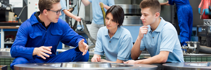 Apprentices getting on the job training